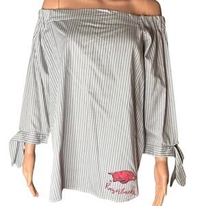 Gameday Arkansas Razorback Off Shoulder Top NWT size large